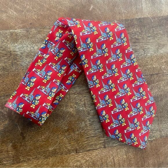 Paul Frederick Paris teddy bear artist neck tie - Picture 1 of 4